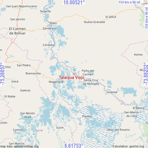 Talaigua Viejo on map
