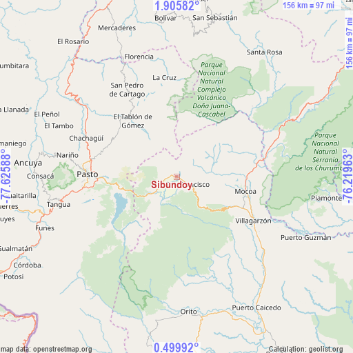 Sibundoy on map