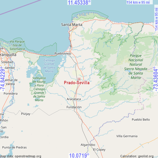 Prado-Sevilla on map
