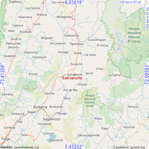 Sativanorte on map