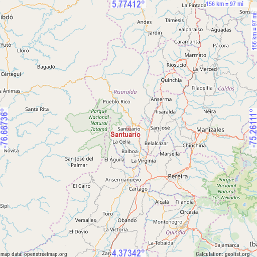 Santuario on map