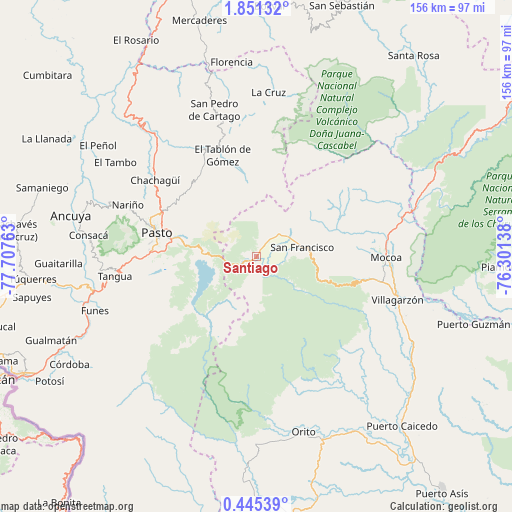 Santiago on map