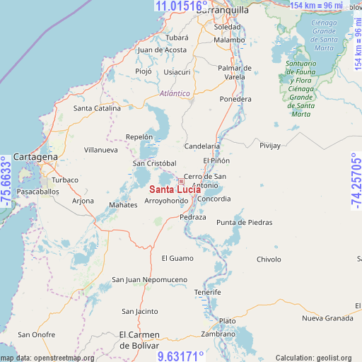 Santa Lucía on map