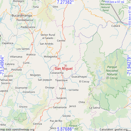 San Miguel on map