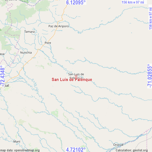San Luis de Palenque on map