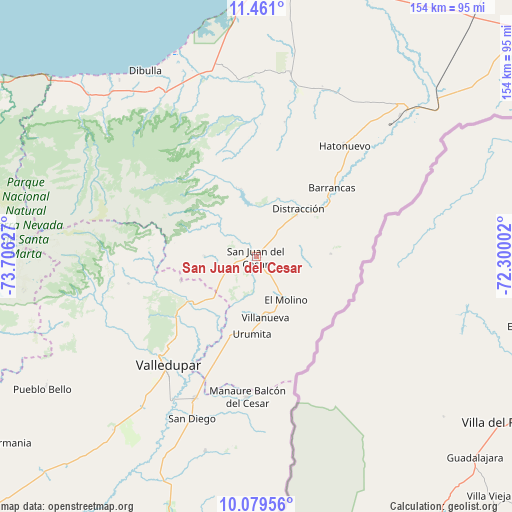 San Juan del Cesar on map