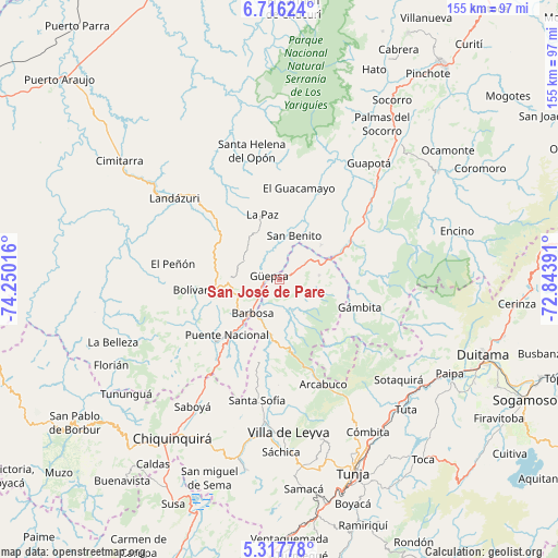 San José de Pare on map