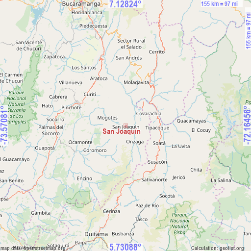 San Joaquín on map