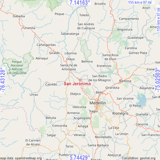 San Jerónimo on map