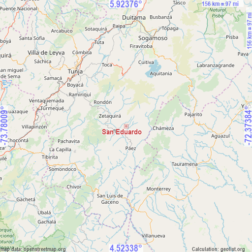 San Eduardo on map