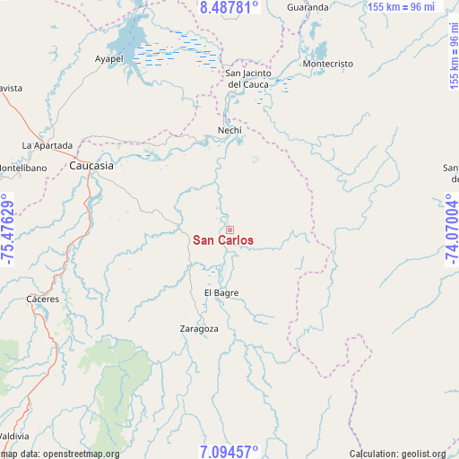 San Carlos on map