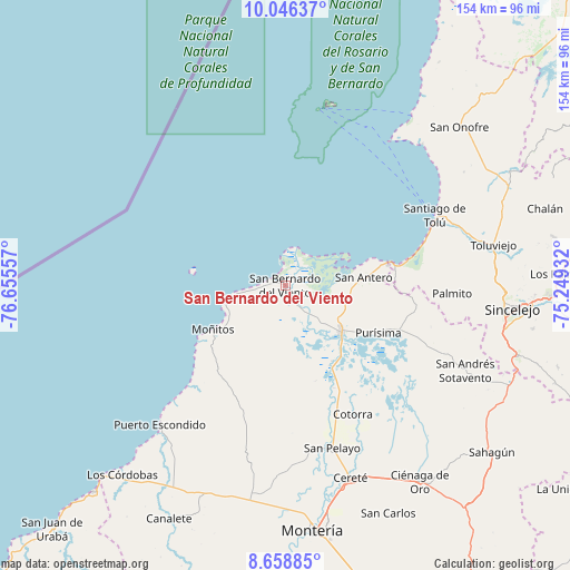 San Bernardo del Viento on map