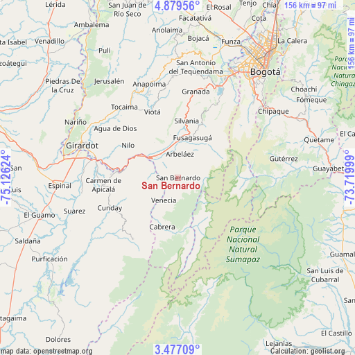 San Bernardo on map