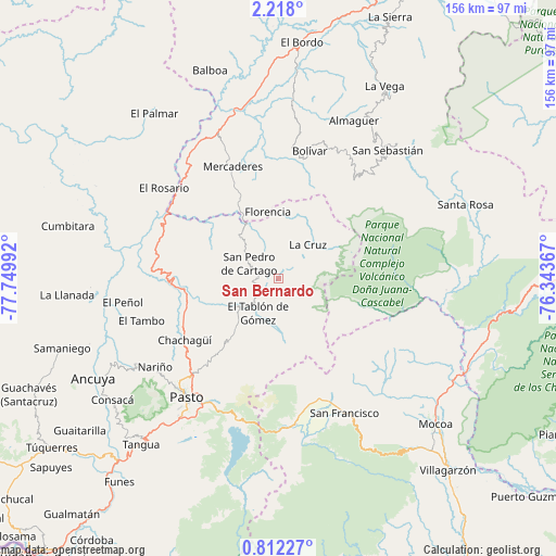 San Bernardo on map