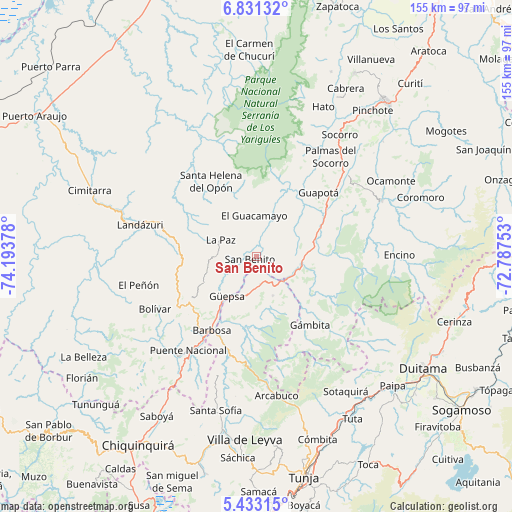 San Benito on map