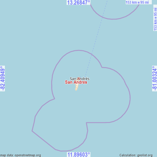 San Andrés on map