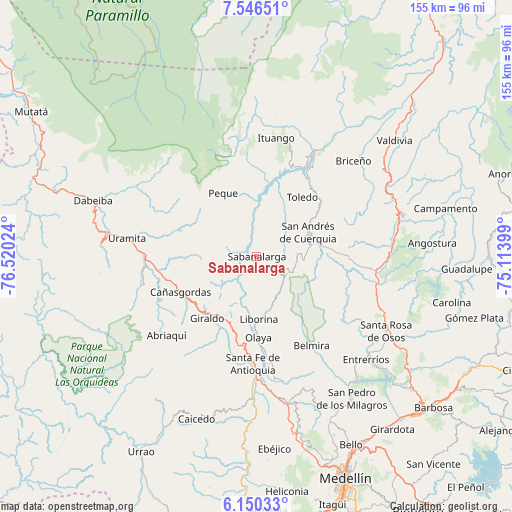 Sabanalarga on map