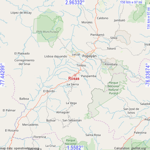 Rosas on map