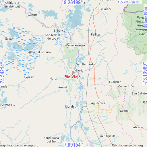 Río Viejo on map