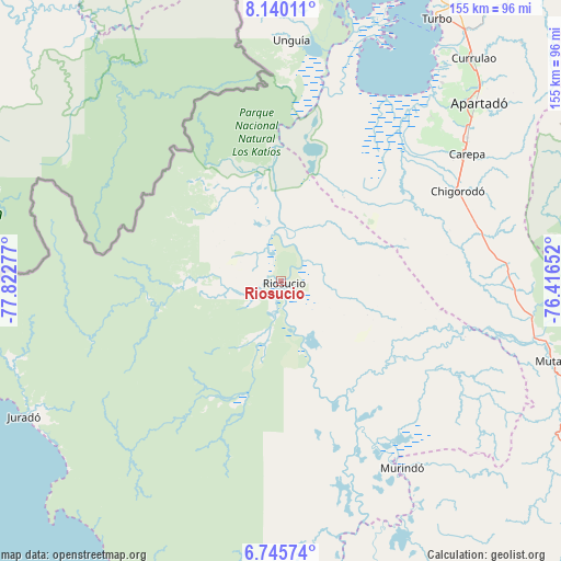 Riosucio on map