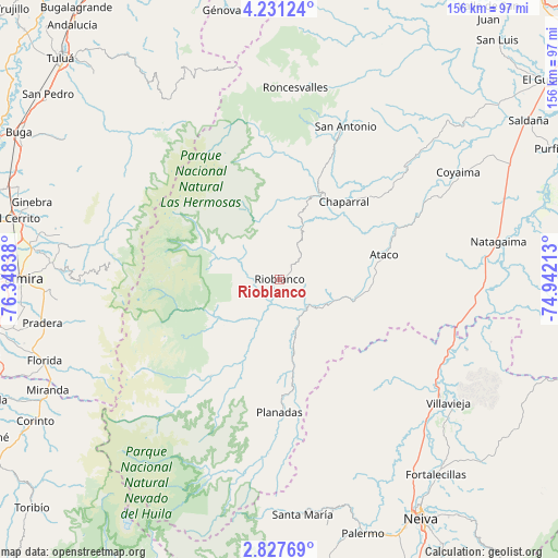 Rioblanco on map