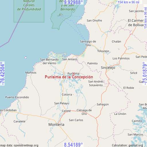 Purísima de la Concepción on map