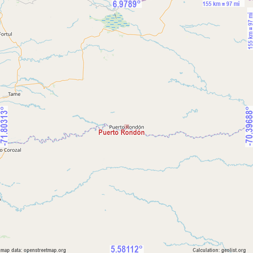 Puerto Rondón on map