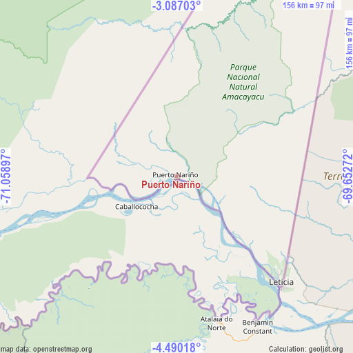 Puerto Nariño on map