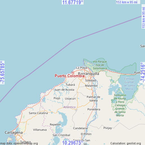Puerto Colombia on map