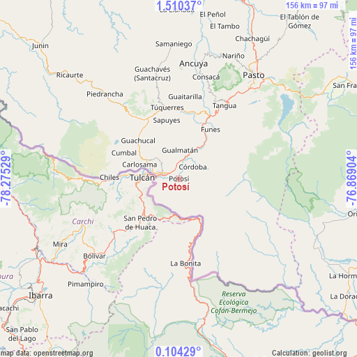 Potosí on map