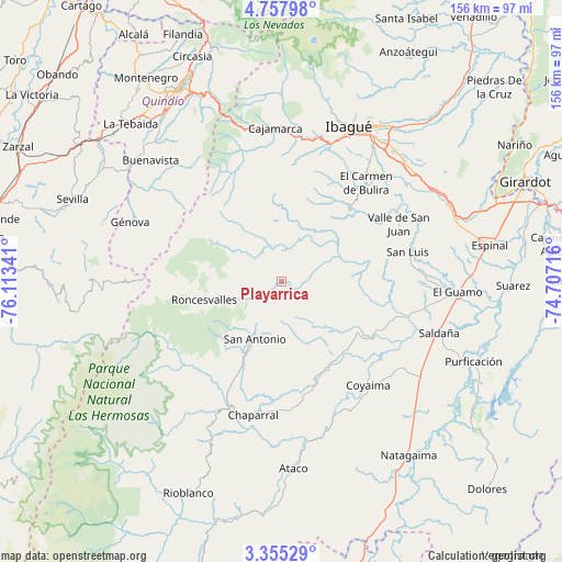 Playarrica on map