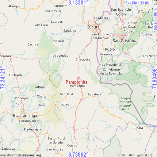 Pamplonita on map
