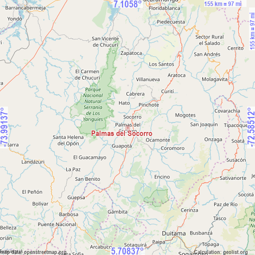 Palmas del Socorro on map