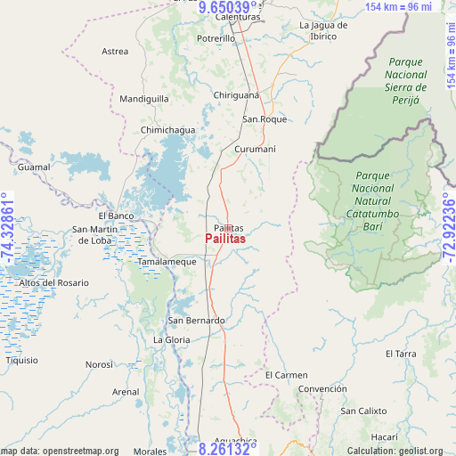 Pailitas on map