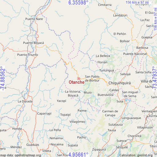 Otanche on map
