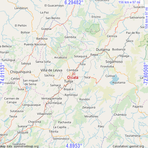 Oicatá on map