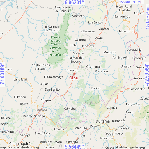 Oiba on map