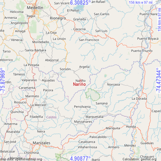 Nariño on map