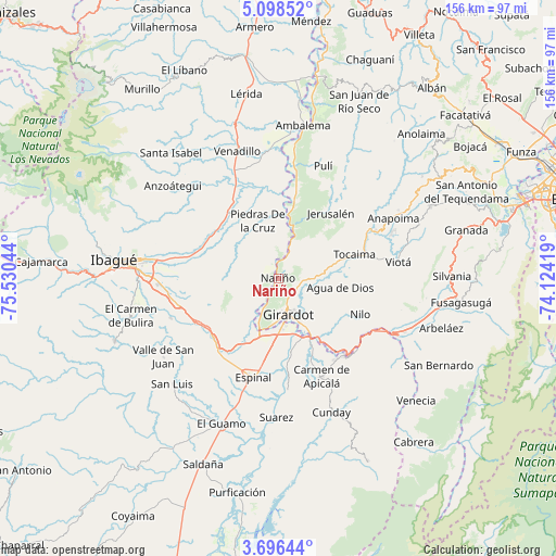 Nariño on map