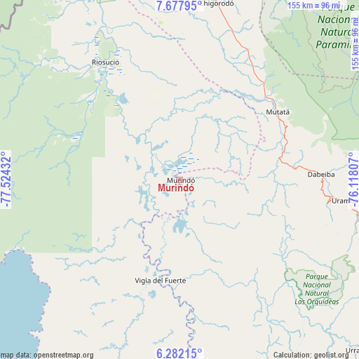 Murindó on map