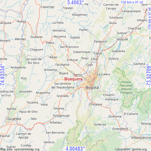 Mosquera on map