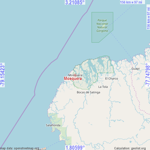 Mosquera on map