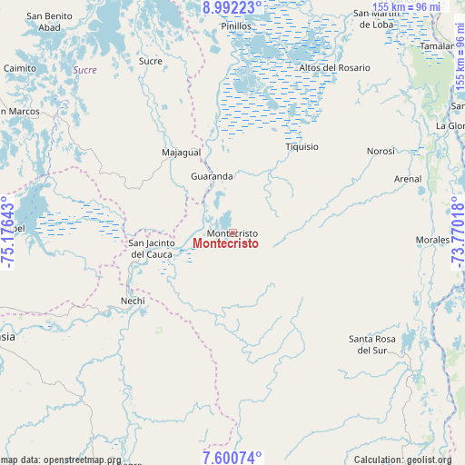Montecristo on map