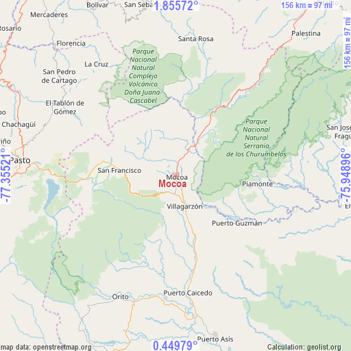 Mocoa on map