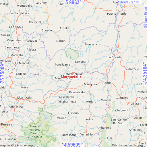 Marquetalia on map