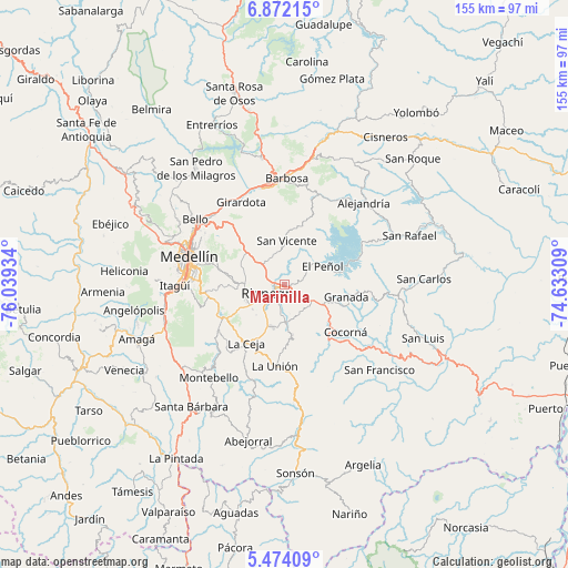 Marinilla on map