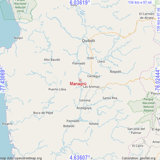 Managrú on map