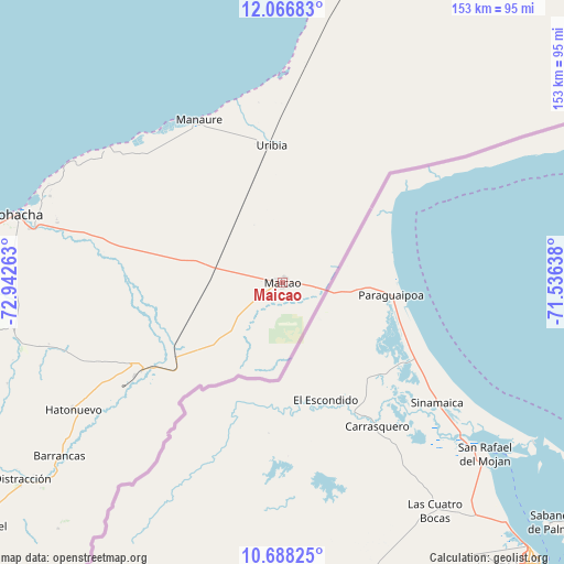 Maicao on map
