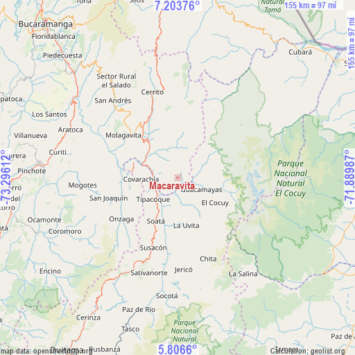 Macaravita on map