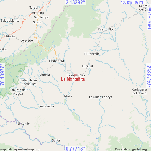 La Montañita on map